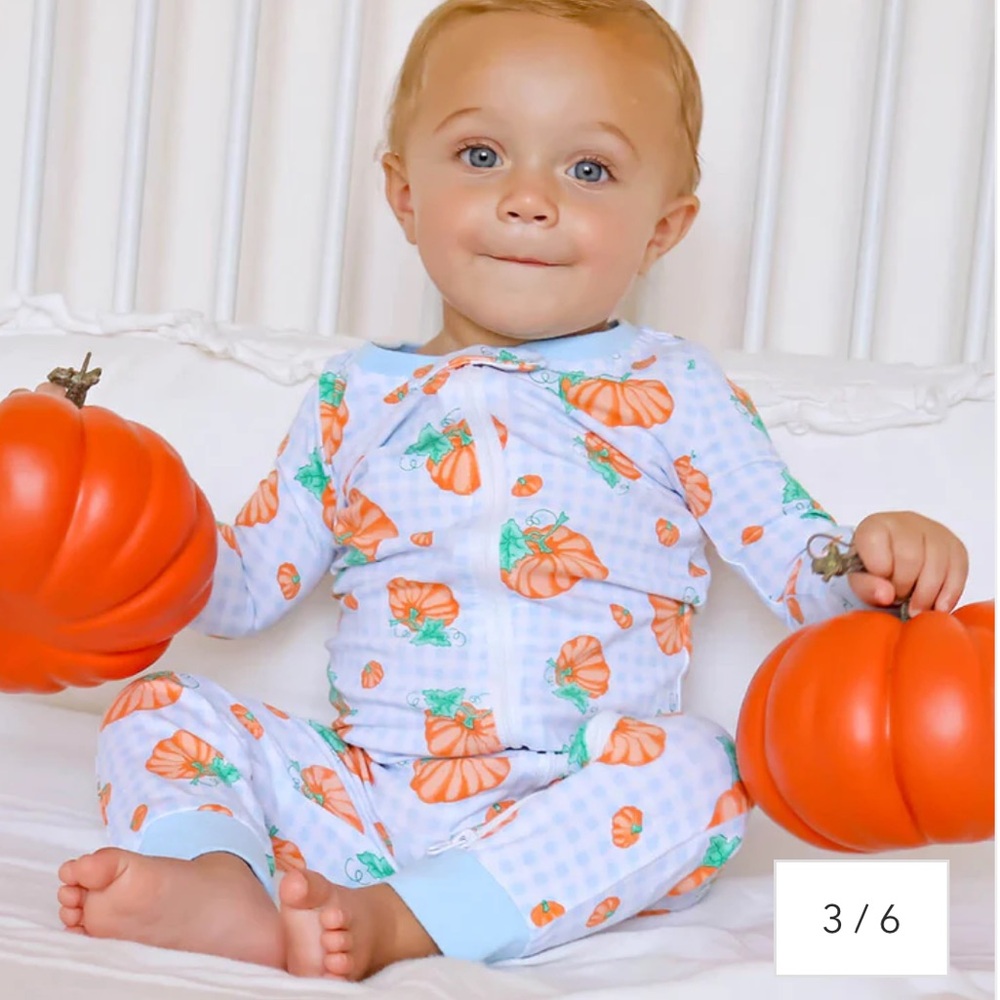 Classic Whimsy Light Blue Gingham Zipper Pajama Onesie